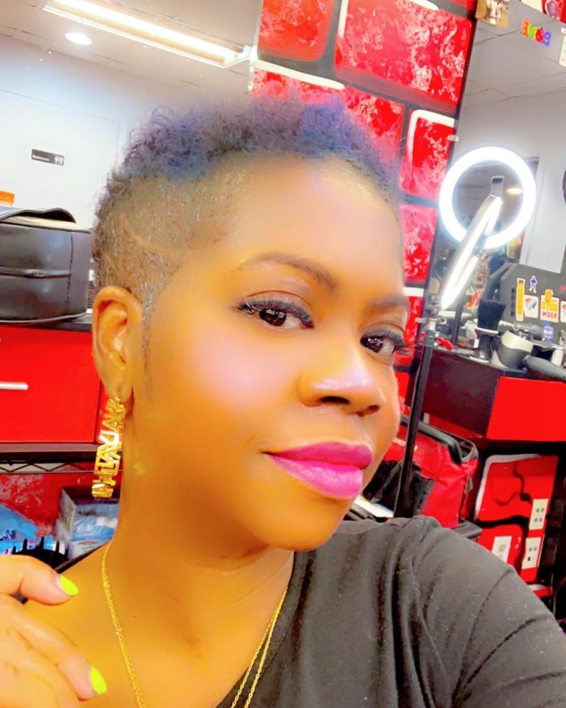 Customer photo review of Hoop Name Earrings
