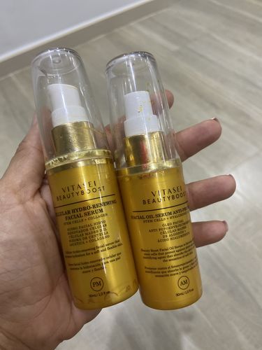 Customer photo review of KIT SUEROS FACIALES DÍA Y NOCHE CON CÉLULAS MADRE, COLÁGENO Y ÁCIDO HIALURÓNICO.