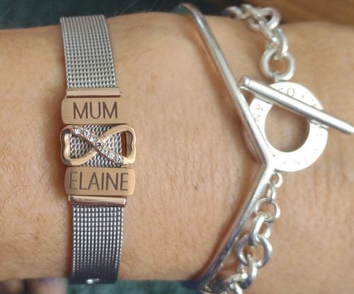 Customer photo review of Mesh charm infinity heart rosé gold