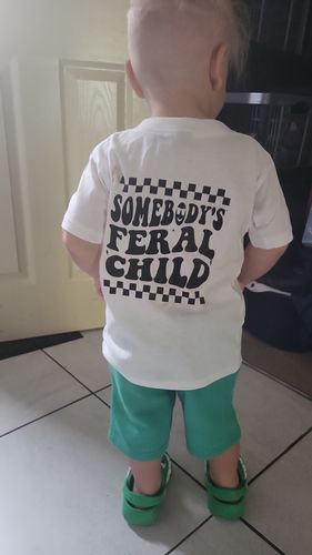 Customer photo review of Somebody's Feral Child Front & Back Graphic Tee