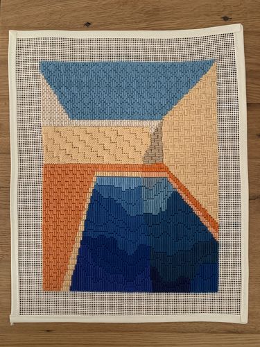 Customer photo review of Le Temps est Bon Needlepoint Kit