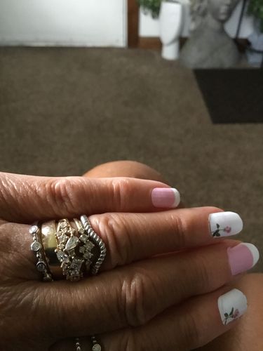 Customer photo review of Bubble Bead Bezel CZ Eternity Ring in Sterling Silver