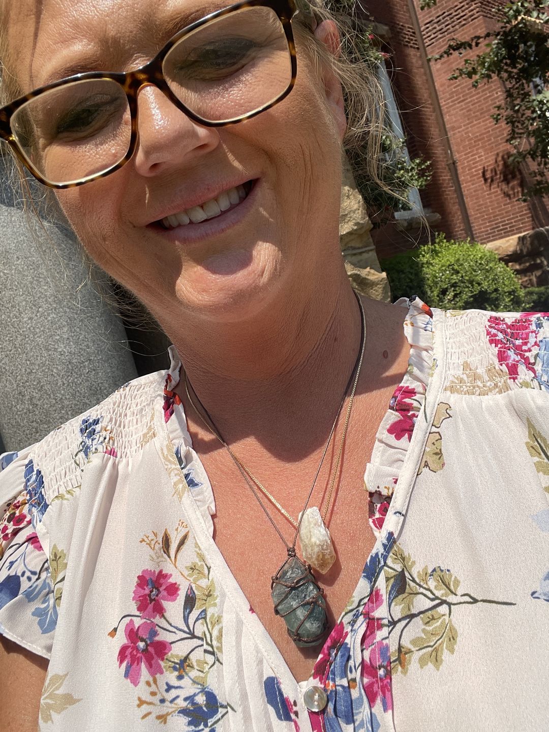 Customer photo review of Raw Aquatic Fluorite Necklace