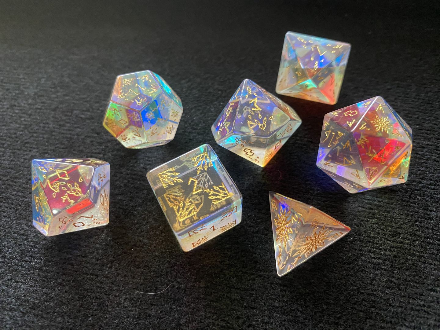 Customer photo review of FROSTBITE PRISM GLASS DICE SET