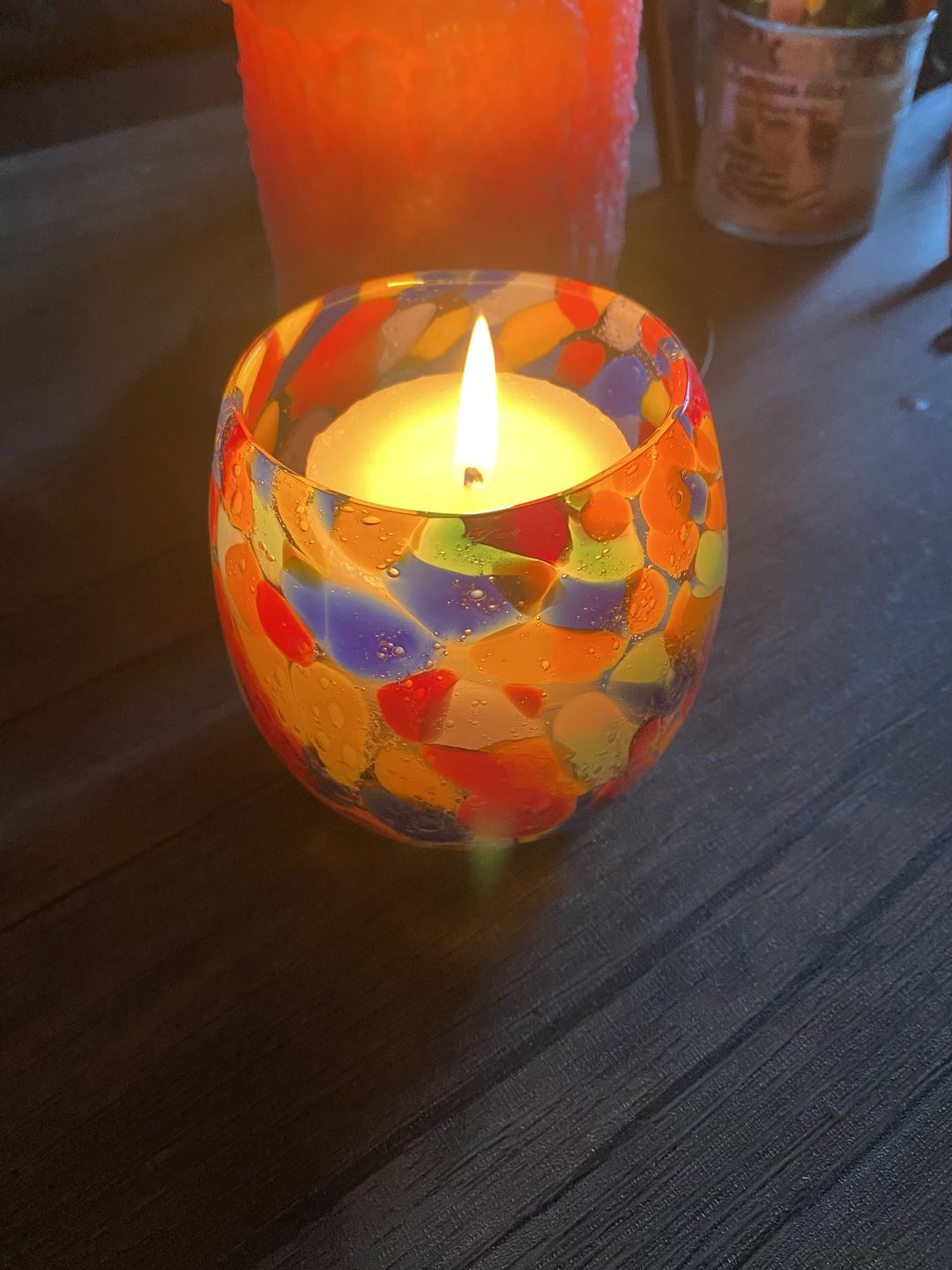 Customer photo review of Glass Votive with Infused Cremation Ashes