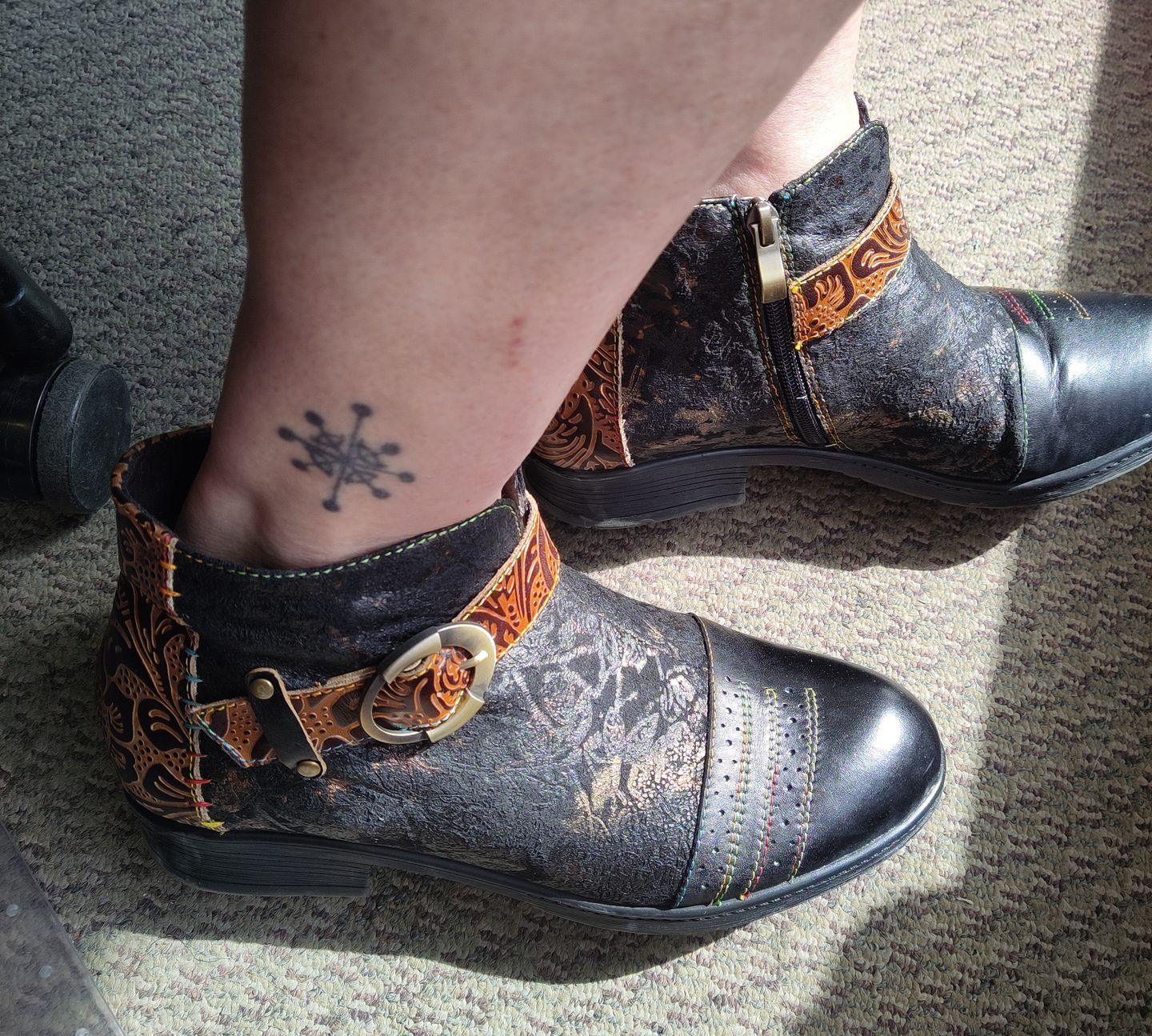 Customer photo review of Handmade Sexy Buckle Ankle Boots