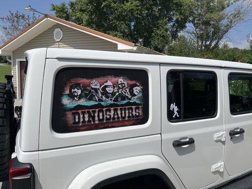 Customer photo review of Make Your Own Custom Jeep Wrangler Vinyl Window Cling Decals - Pair