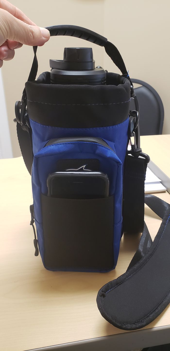 Customer photo review of 64 oz Hydro Carrier & Stainless Steel Hydro Vessel Water Bottle Combo Pack