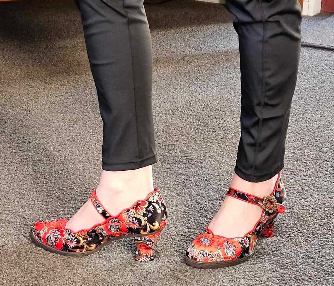 Customer photo review of Retro Handmade Embroidered Pumps