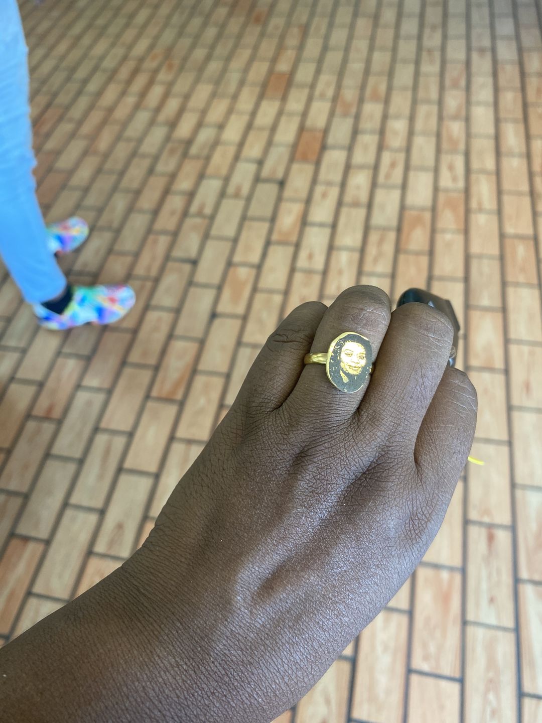 Customer photo review of Personalized Adjustable Photo Portrait Ring