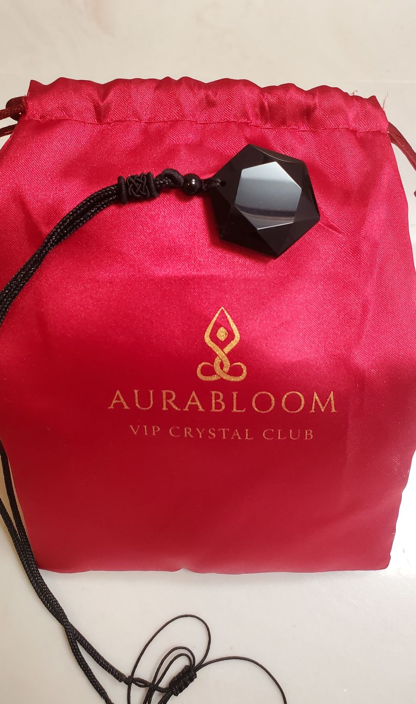 Customer photo review of Obsidian Self Protection Necklace