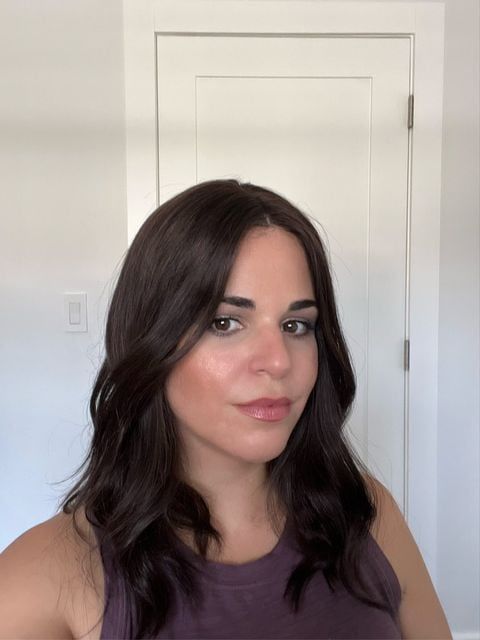 Customer photo review of Dark Brown Virgin Hair Medium Base Mono Topper Human Hair #2