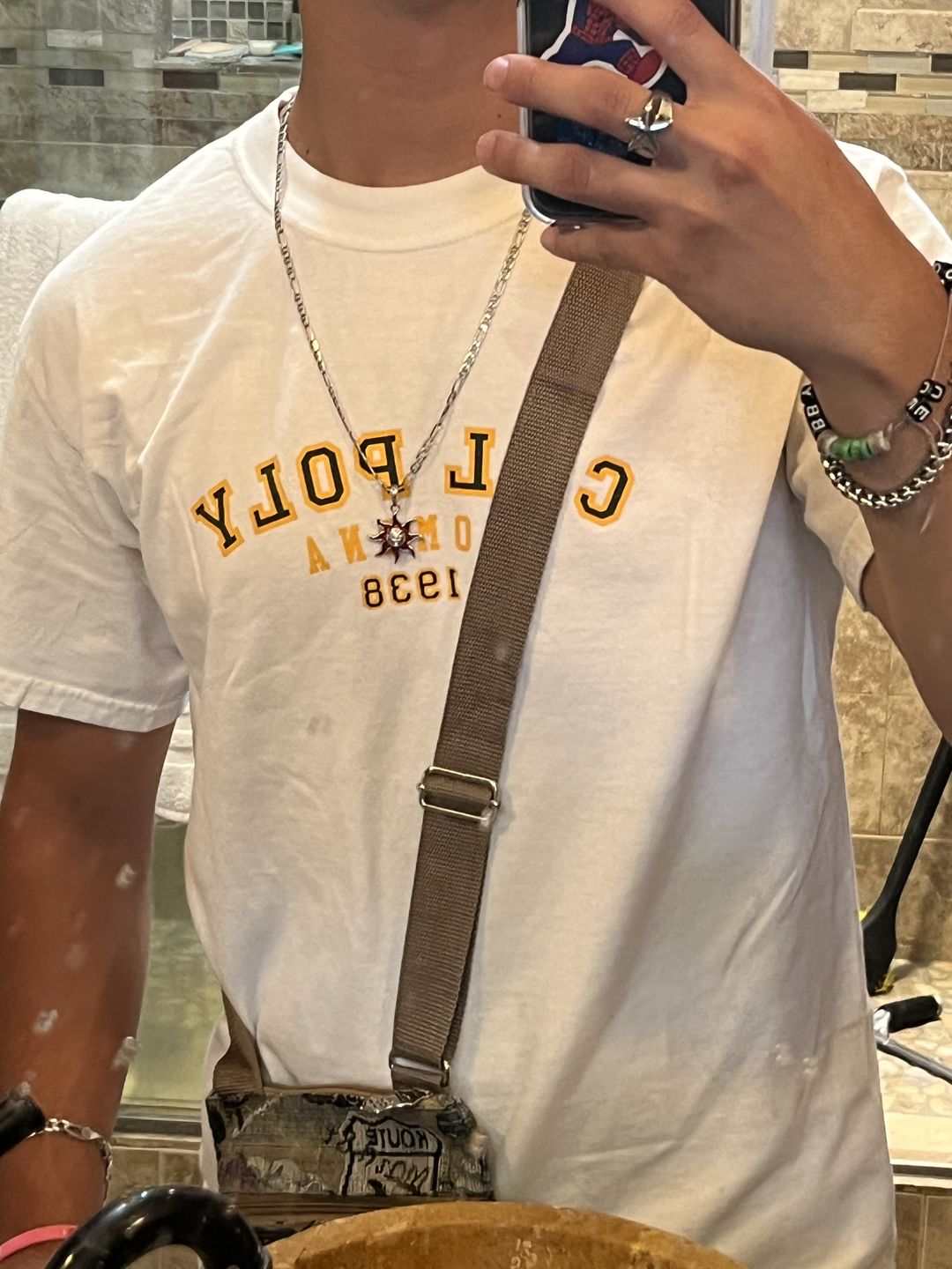 Customer photo review of SUNNY THE SOMBER SUN PENDANT