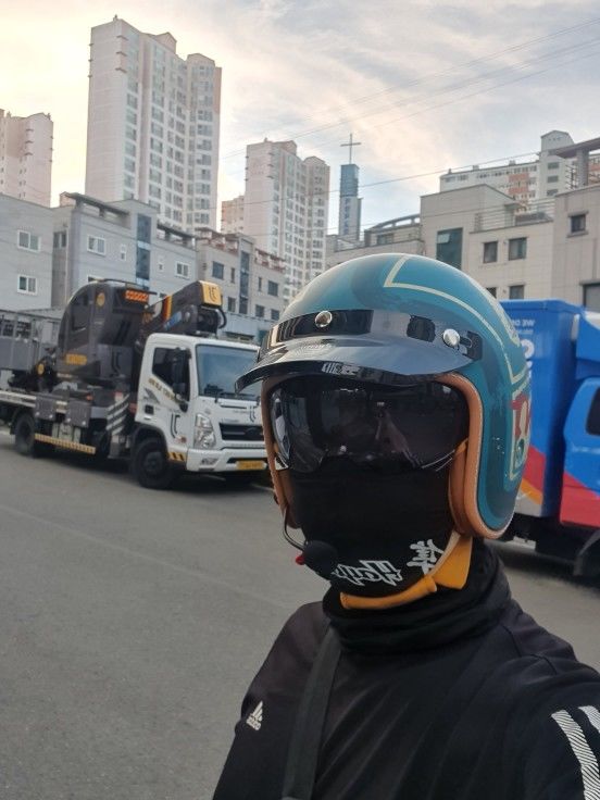 Customer photo review of Retro Motorcycle Open Helmet