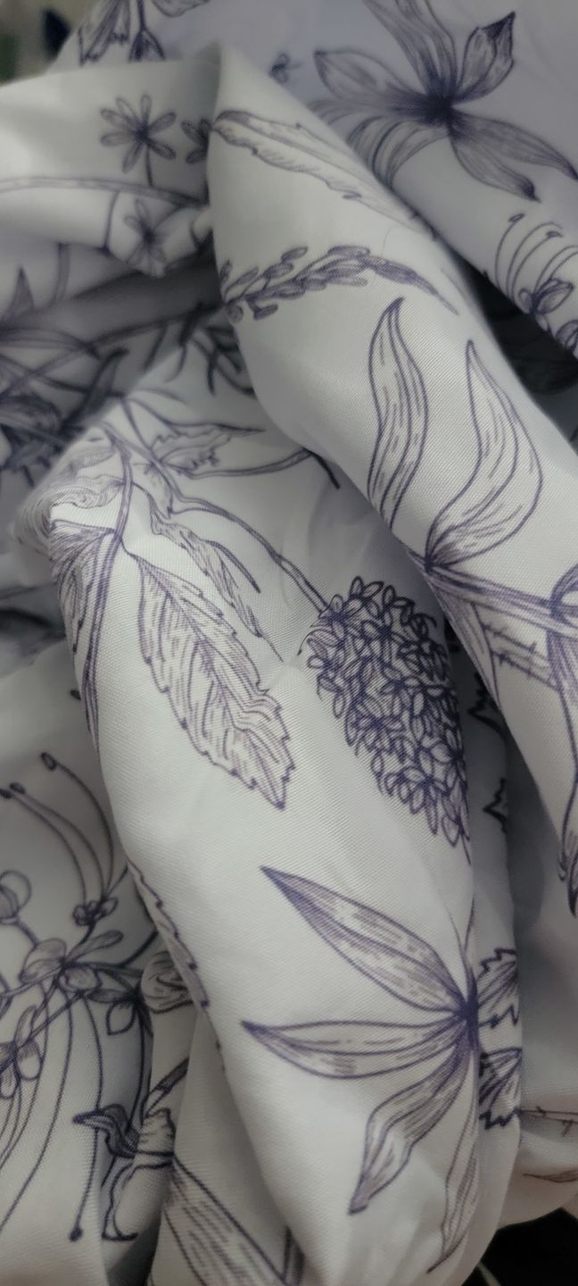 Customer photo review of Simple Botany Flowers Herbs White Blue Button Up Shirt