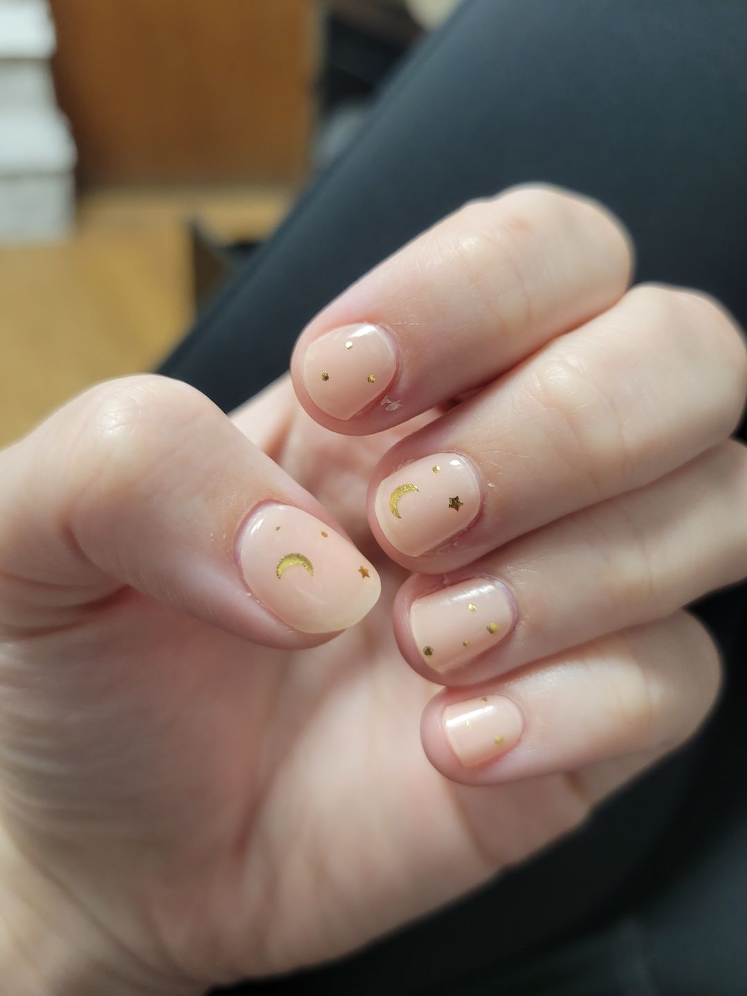 Customer photo review of Gold Moon Stars DIY Semicured Gel Nail Sticker Kit (PRE-ORDER: ETA 24.7)