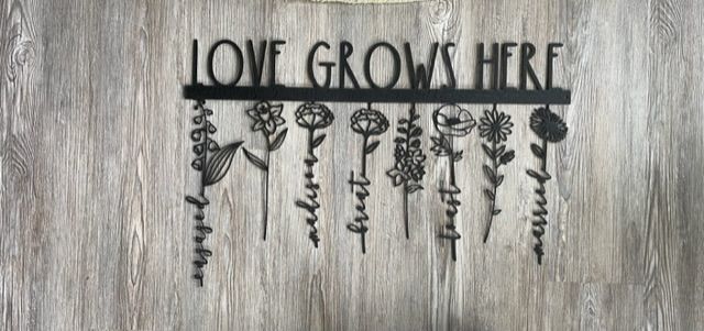 Customer photo review of XL Our Family Garden - Personalized Birth Month Flowers Family Name Sign Mother's Day Gift