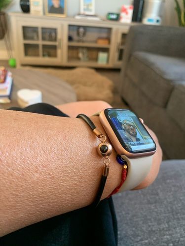 Customer photo review of Leather Projection Bracelet (With Gift Box)