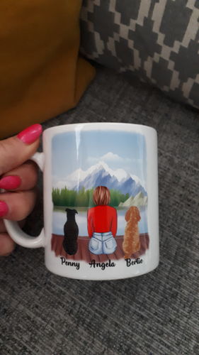 Customer photo review of Girl & Dogs - Life is better with a dog Personalised Mug