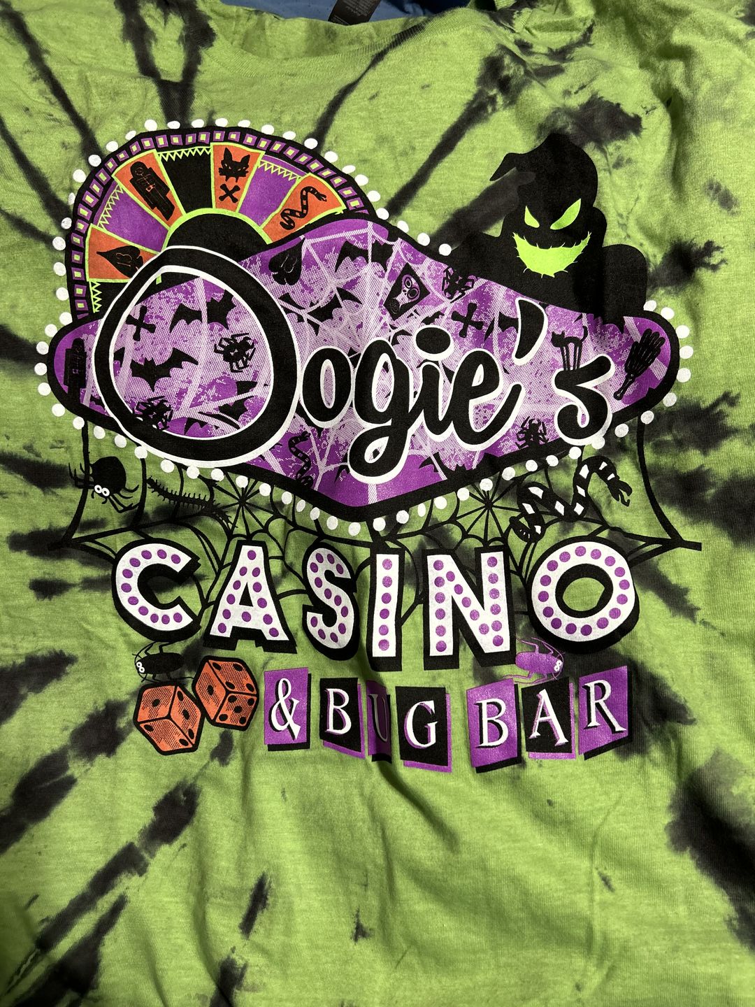 Customer photo review of Oogie Boogie's Casino Tie Dye Shirt (Hand Dyed- Limited Edition)