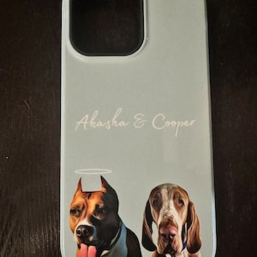 Customer photo review of Custom Pet Phone Case Using Pet Photo + Name