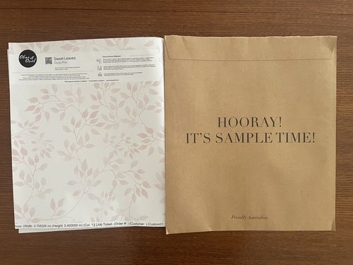 Customer photo review of Sweet Leaves In Dusty Pink Wallpaper