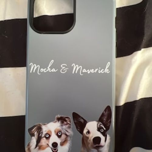 Customer photo review of Custom Pet Phone Case Using Pet Photo + Name