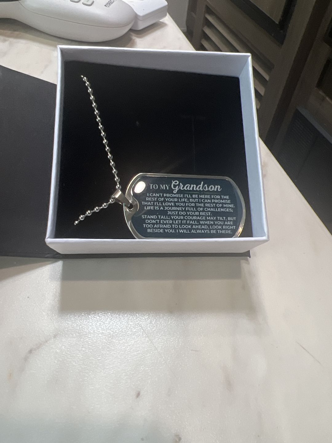 Customer photo review of To My Grandson - Love Tag - SS426GS-DT