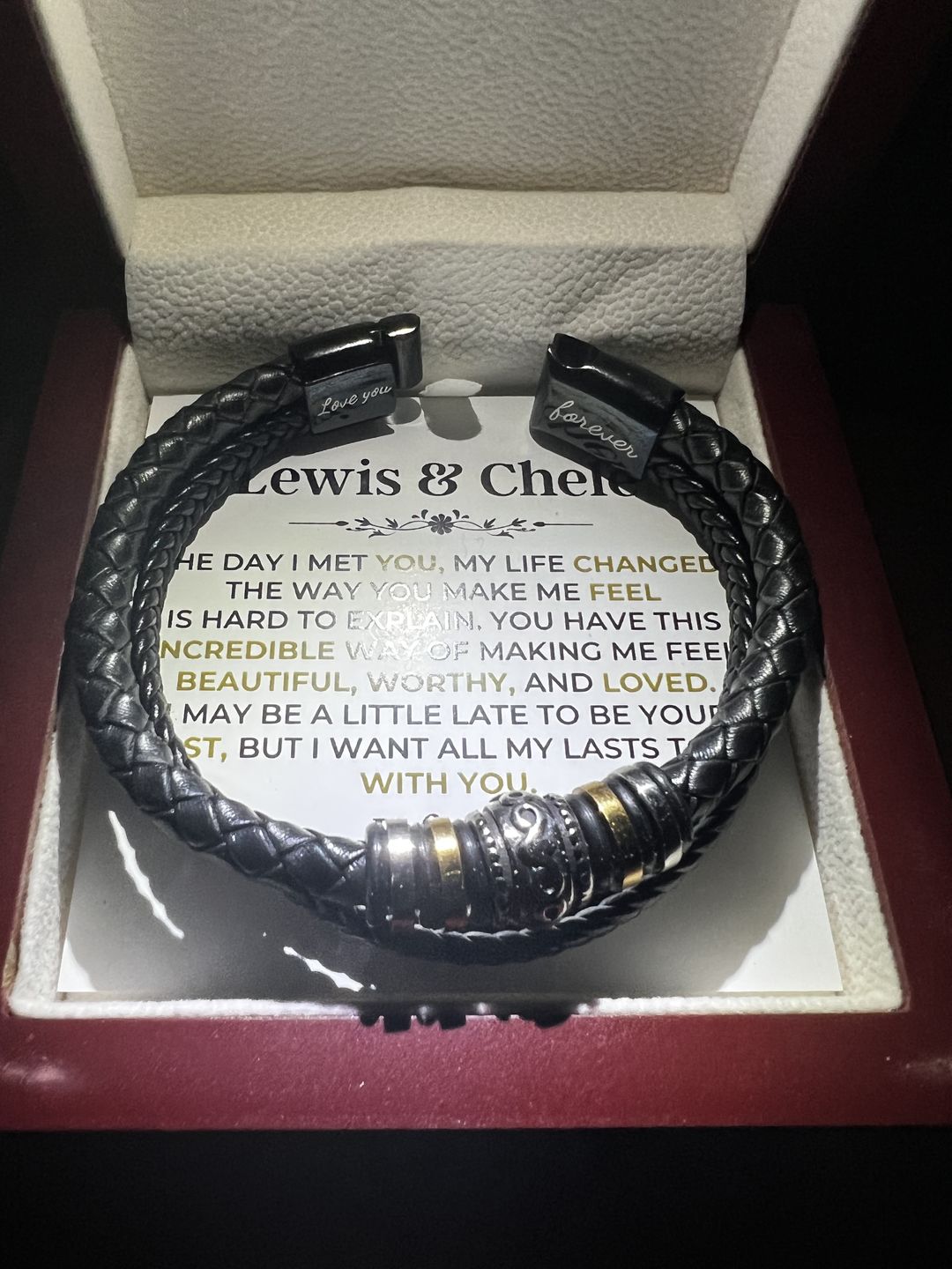 Customer photo review of To My Man | Love You Forever | Braided Bracelet Gift Set - SS522