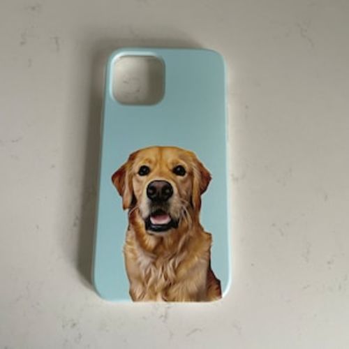 Customer photo review of Custom Pet Phone Case Using Pet Photo + Name