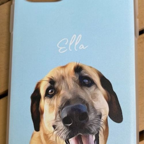 Customer photo review of Custom Pet Phone Case Using Pet Photo + Name