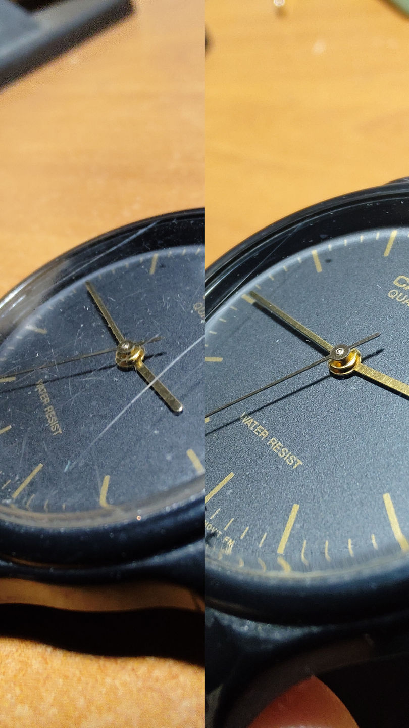 Customer photo review of Polywatch Polish Plastic - ¡Limpia rayas en cristal acrílico!