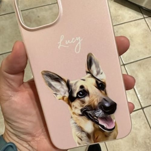 Customer photo review of Custom Pet Phone Case Using Pet Photo + Name