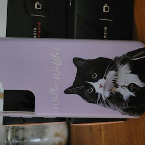 Customer photo review of Custom Pet Phone Case Using Pet Photo + Name
