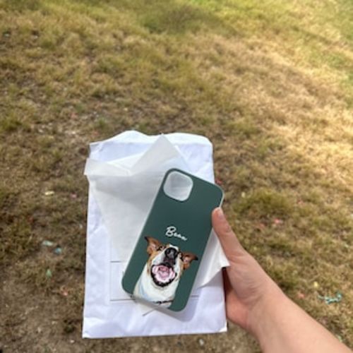 Customer photo review of Custom Pet Phone Case Using Pet Photo + Name