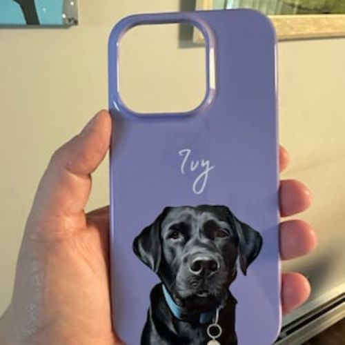 Customer photo review of Custom Pet Phone Case Using Pet Photo + Name