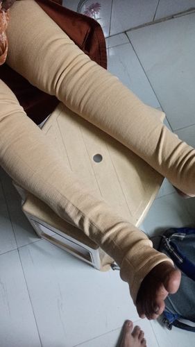 Customer photo review of Varicose Vein Stockings | Provides Leg Compression to Improve Blood Circulation & Relieves Pain (Beige)
