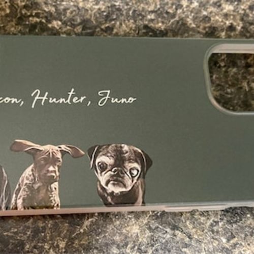 Customer photo review of Custom Pet Phone Case Using Pet Photo + Name