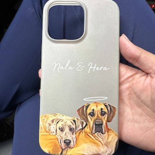 Customer photo review of Custom Pet Phone Case Using Pet Photo + Name