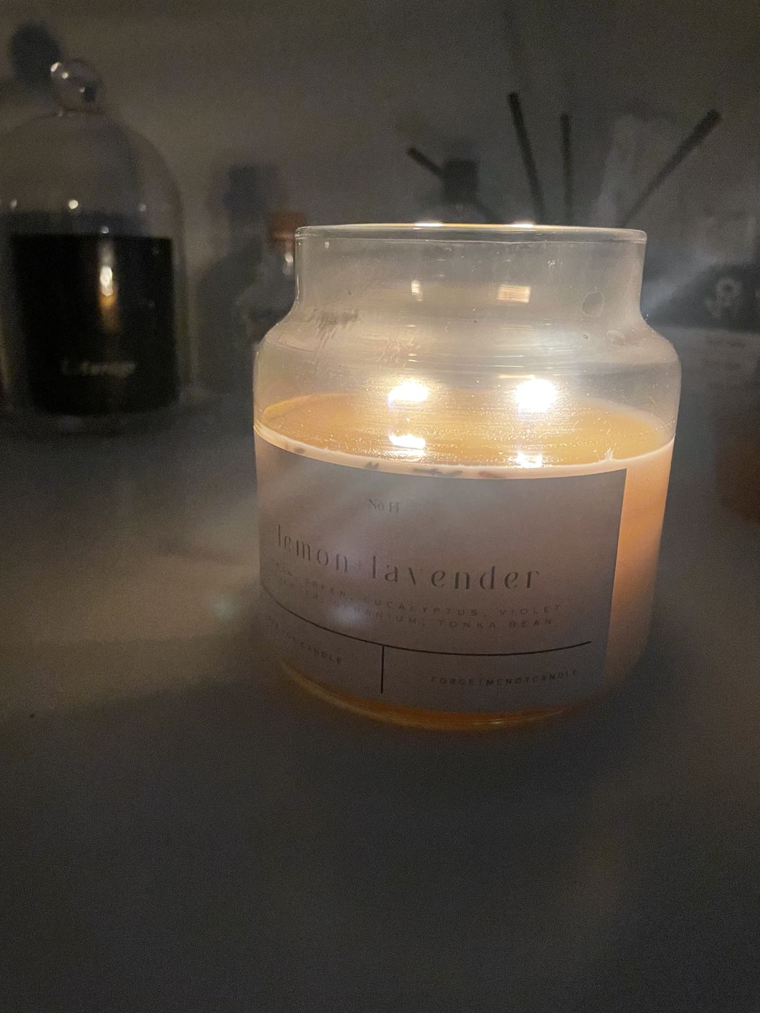 Customer photo review of Lemon + Lavender 22 oz Glass Candle