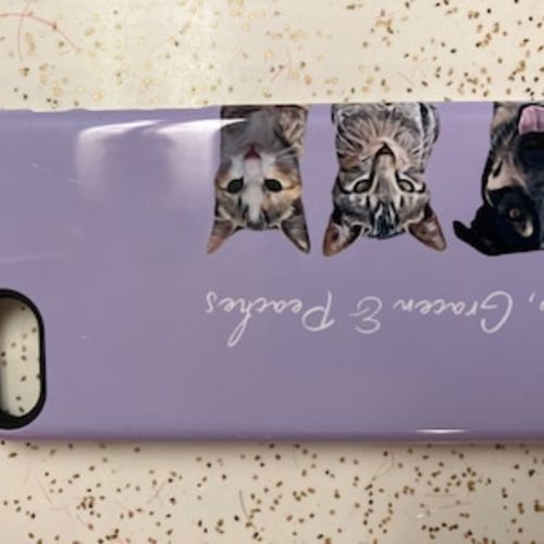 Customer photo review of Custom Pet Phone Case Using Pet Photo + Name