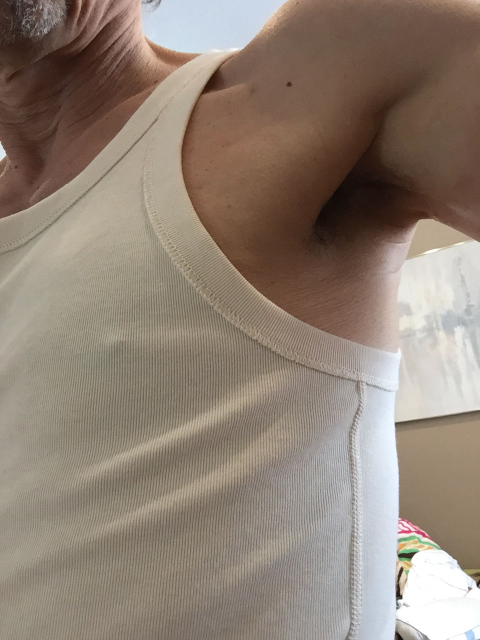 Customer photo review of Military Cotton Tank Top - Apricot