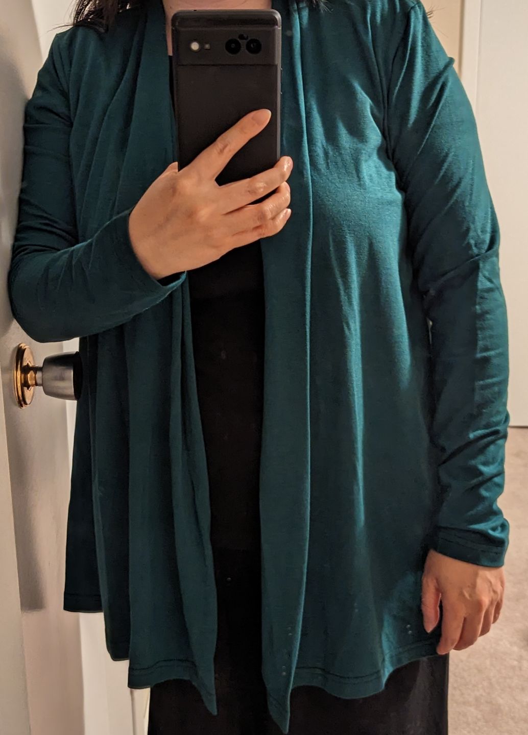 Customer photo review of *Pre-Sale* Layer Cardi with Patches