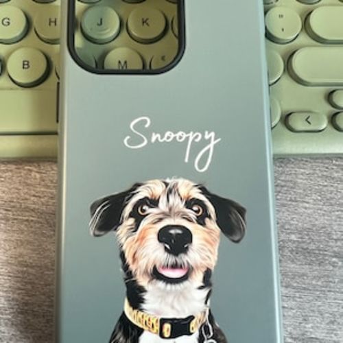 Customer photo review of Custom Pet Phone Case Using Pet Photo + Name