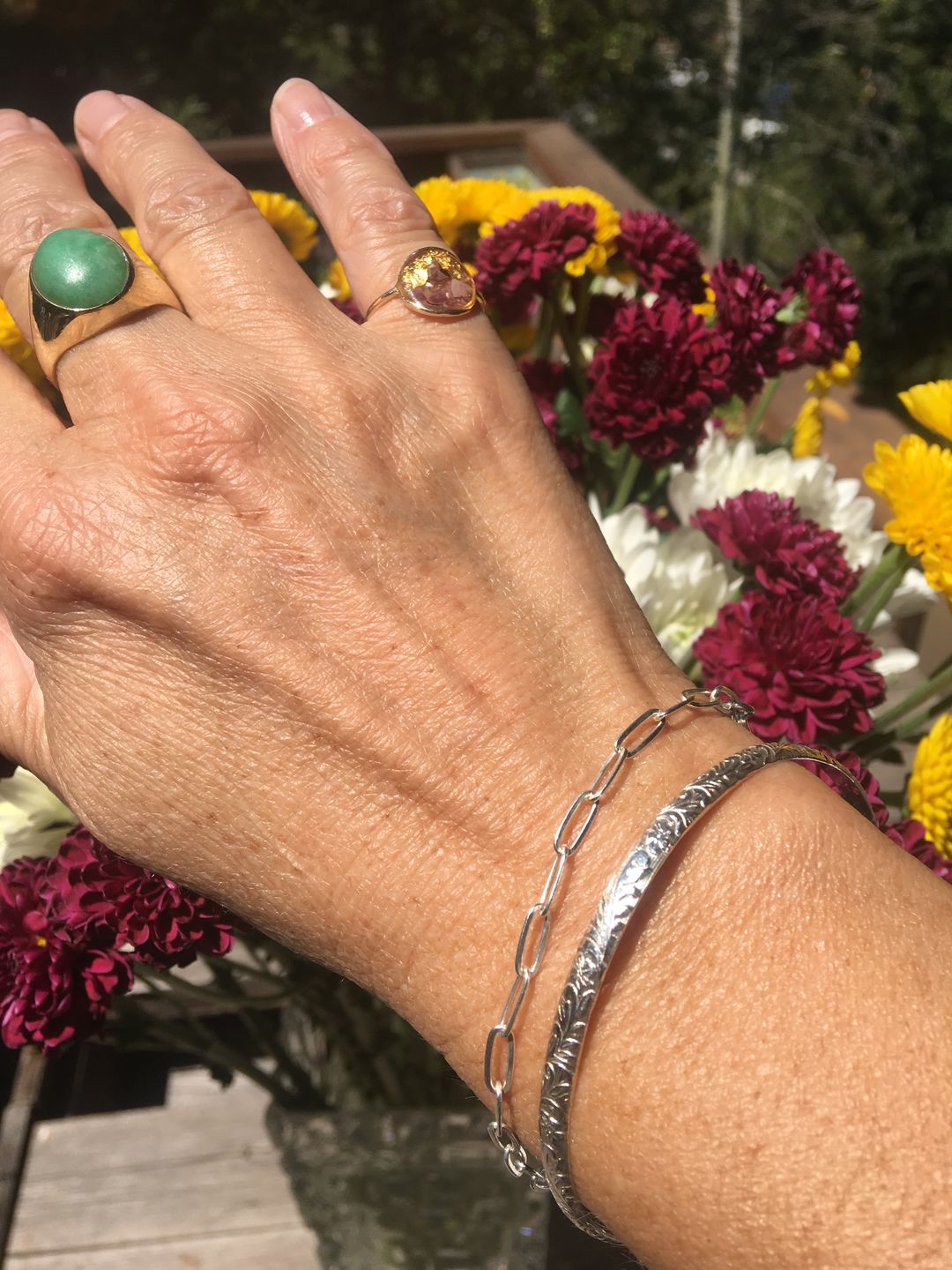 Customer photo review of Sterling Silver Heirloom Bangle