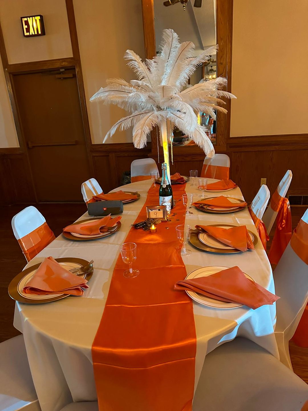 Customer photo review of Ostrich Feather Tail Plumes 13-16" (Gold)