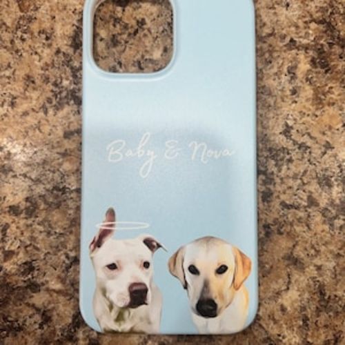 Customer photo review of Custom Pet Phone Case Using Pet Photo + Name