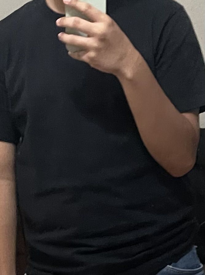 Customer photo review of 9 oz Cotton Tubular T-Shirt - Black