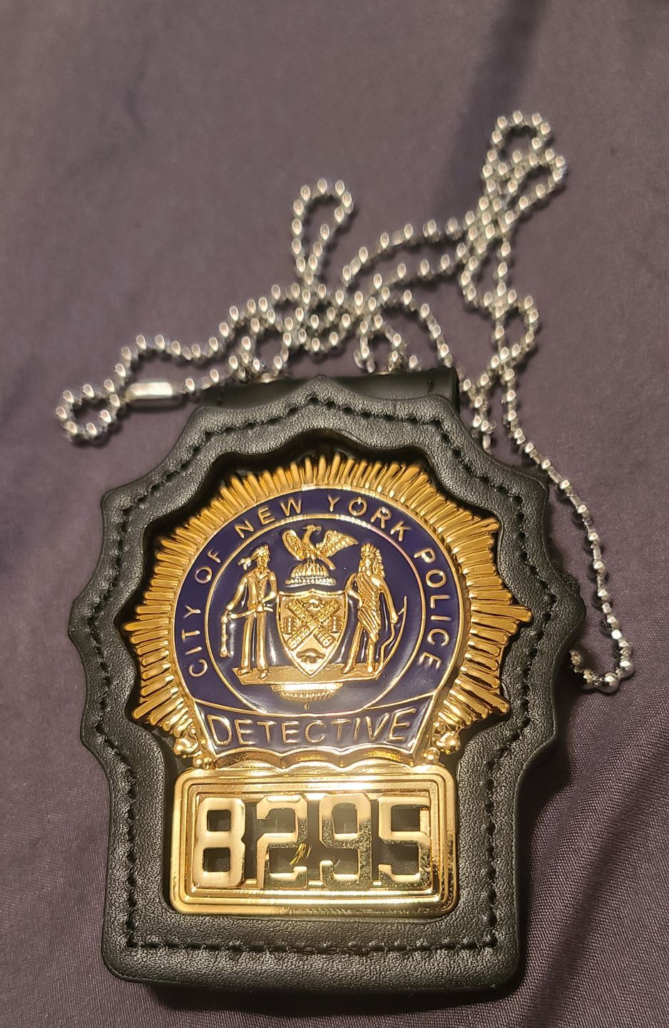 Customer photo review of NY New York Detective Police Badge Replica Movie Props *Customizable Badge Number*