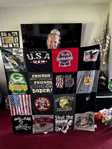 T-shirt quilt featuring green bay packers by Jill from TN